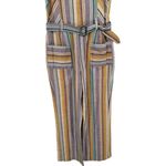 Ellejay Holly Pastel Rainbow Striped Linen Blend Cropped Jumpsuit Size Medium Photo 9