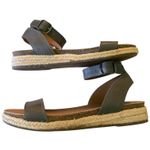 Lucky Brand LK Garston Gray Leather Espadrille Flat Sandal Size 7 Photo 4