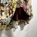 JBS LTD Floral Dress Brown Pink Blue Green Ruffle Sleeve V Neck Fairy Boho 14 Photo 10