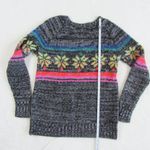 American Eagle Jegging Sweater Size S Gray Wool Blend Snowflake Crew Neck Photo 7