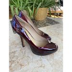 Joan & David  BURGUNDY PATENT Platform Heel size 6 Photo 8