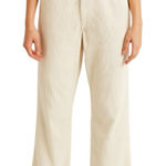 Urban Outfitters  - High & Wide Corduroy  Cream Y2K Grunge Wide Leg Pants Sz 31 Photo 0