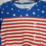 kim rogers XL STARS & STRIPES PATRIOTIC SUMMER 3/4 SLEEVES TOP NWT Photo 1