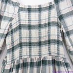 Madewell NEW  Lucie Elbow-Sleeve‎ Smocked Mini Dress in Lebaum Plaid, XL Photo 8
