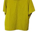 Ashley Stewart Women's 2XL Yellow Textured Short Sleeve Blouse Career Boxy Fit Photo 2