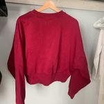 Adidas  Red Oversized Sweatshirt - Essential Fleece Photo 3