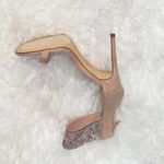 Women's Shoes Stilettos Rhinestone Sandals Back Zip Tan Size 8.5 Photo 1