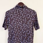 Madewell Drapey Mock neck Top in Floral Blue Size Medium Short Sleeves Photo 8