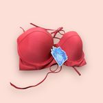 Ymi Nwt Womens size large strapless cupped pushup bright coral bikini top​​​…​ Photo 7