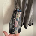 Aratta Women's Blouse Boho Grey Acid Wash Lace Embroidered Long Sleeve Top M Gray Size M Photo 3