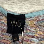 W5 Multicolor Women's Ruched /Knotted Side Short Sleeve Scoop Neck Sweater XL Photo 8