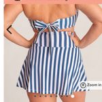 Brand New Shapermint Women's XL High Waisted Full Coverage Swim Skirt Blue White Photo 3