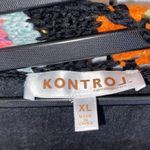 Kontrol  Black Boho Crochet colorful granny square fringe coverup duster kimono Photo 3