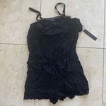 Tahari  NWT $130 Black Romper Sz XS with Ruffles Photo 0