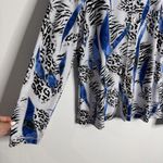 Laura Ashley  Trip Ready Knit Cardigan Large White Blue Black Button Front NWT Photo 5