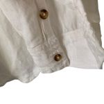 Pilcro  Anthropologie White Linen Ruffled Placket Shirt Size Medium Photo 8