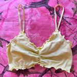 yellow scalloped cinched sports bra / bralette Size L Photo 4