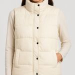 Mila & Tiff Ecru Puffer Vest L Warm Quilted Sleeveless Jacket(C5) Size L Photo 0