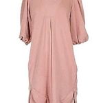 For Cynthia puff sleeved v neck high low soft pink knee length dress small Photo 0