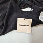 superdown Priya Cross Back Bodysuit in Black Metallic Photo 7