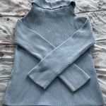 Mari Philippe Baby Blue 100% Cotton Cowl Neck Heavy Substantial Sweater, size S Photo 14
