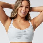 Vuori  Elevation Ruched Bra in Sky Grey Heather Photo 1