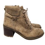 Crown Vintage Charley Ankle Combat Boots Side Zip Lace Up Brown Size 9.5 Photo 3