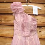 Mac Duggal 49252 Pink Iridescent One Shoulder Rosette Ball Gown Photo 7