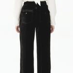 Sandro Black Venus Velvet Wide-Leg Pants Photo 1