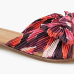 Kensie Kenzie Renata slides women's size 8 bow detail burgundy floral Photo 0