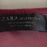 ZARA ‎ Velvet Plunge Draped Bodysuit Blouse Maroon Burgundy Size Medium Photo 4