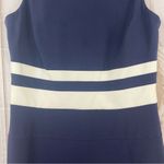 Ralph Lauren LAUREN  Navy with Cream Stripes Flare Bottom Shift Dress Size 10 Photo 3