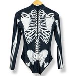 Skeleton Bodysuit Halloween Costume Small / Medium Women Long Sleeves Bones Black Photo 1