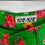 Vintage NAF NAF Green/Pink Floral Cut Off Denim Jean Shorts Size 40 Medium Green Photo 6