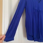 Loft  Royal Blue Long Sleeve Blouse Photo 2