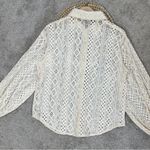 Anthropologie  La Maise Studio Lace Crochet Button Down Shirt Top in Beige S Photo 7