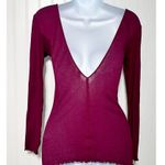 Free People Intimately Womens Lettuce Edge Long Sleeve Top Berry Purple Sz Small Photo 6