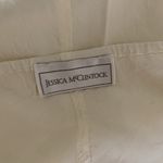 Jessica McClintock  Cream Slip Midi Dress Spaghetti Strap Small Slit Large Photo 5