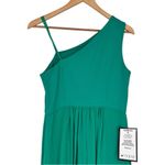 Adrianna Papell Botanical Green One Shoulder Chiffon Skirt Dress size 6 Slit NWT Photo 7