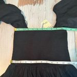 Free People  Perfect Storm Midi Dress Size XS Black Eyelet Puff Sleeves Photo 10