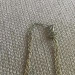 Gold chain long boho necklace blue and gold stones tassel bottom Photo 1