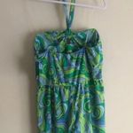 Wild Fable Women’s Green & Blue Terry Cloth halter Romper sz M Photo 1