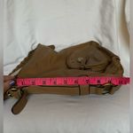 Strada Tan Beige Leather Braided Handle Boho Hobo Purse Photo 9