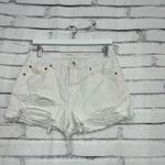 American Eagle Y2K  90s Boyfriend Denim Shorts Distressed White Women’s 6 Summer Photo 3