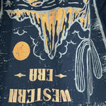 Naughty Monkey  Black Western Theme T-Shirt size Large Short Sleeves Metallic Photo 2