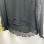 Sam Edelman  Black Faux Leather Long Sleeve Blouse Top S Photo 3