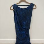 Helmut Lang  Blue Asymmetrical Ruched Cocktail Dress Photo 3