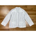 Chico's Pin Tuck Pleated Jacket Womens Size 0 XS White Long Sleeve Summer Casual Photo 2