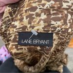 Lane Bryant Brown Tan Print Short Sleeve Front Tie Top Swim Cover Up Blouse Photo 5