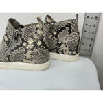 Steve Madden Womans Wedgie 8.5 M Brown Beige Snake Print Zip Hidden Wedge Bootie Photo 3